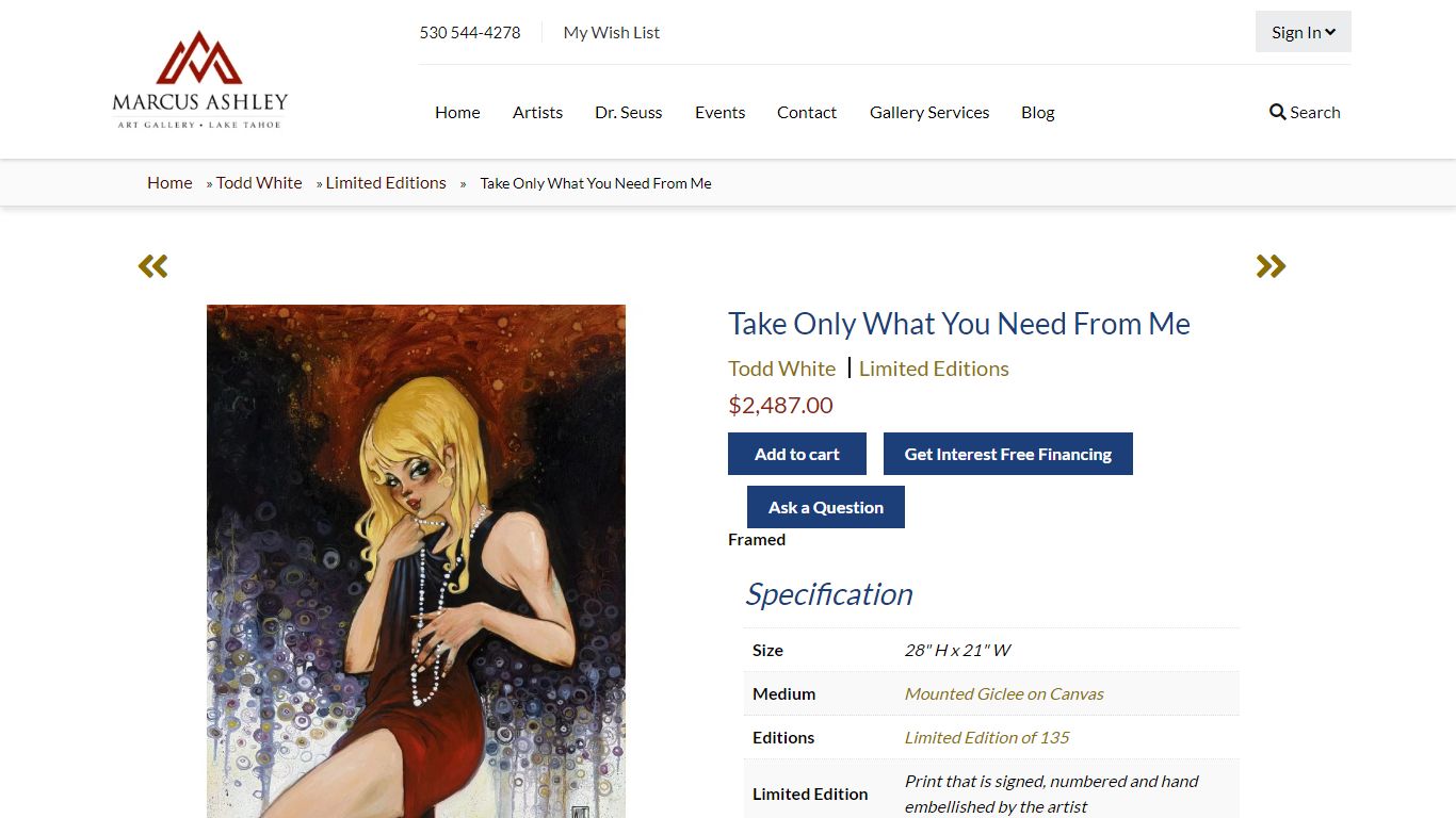 Take Only What You Need From Me » Todd White, Limited Editions » Marcus ...